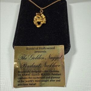 Ronte of Hollywood golden nugget pendant necklace
